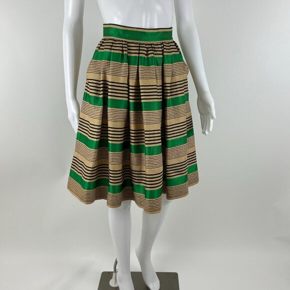 Dolce & Gabbana Green Striped Skirt - Picture 1 of 8